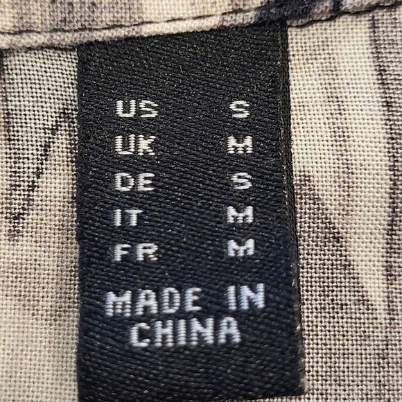 Attitudes by Renee Small Aztec Print Shirt Denim Vibes Blue Gray Off-White - Picture 5 of 13